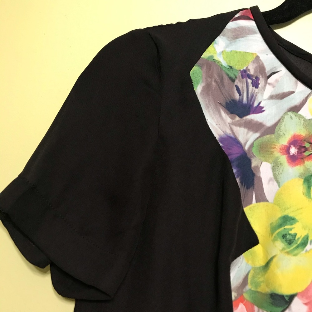 Prabal Gurung Black Floral Dress Sz 6 - Picture 4 of 11